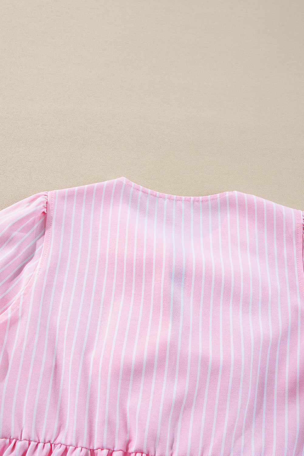 Tied Bow Striped Round Neck Blouse - 1985 the VAULT Boutique