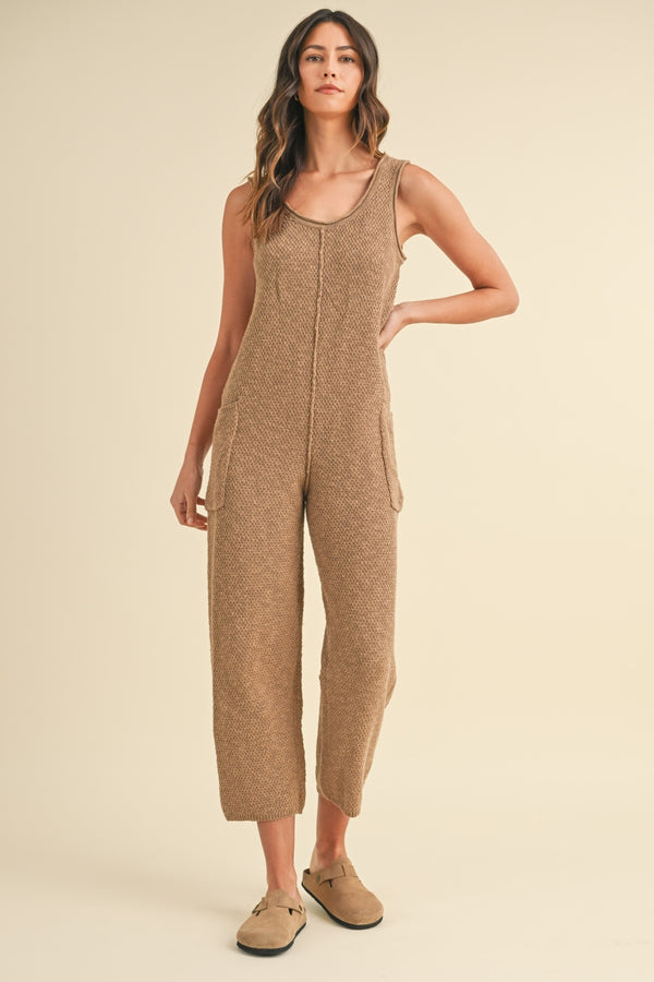 MABLE Sleeveless Knit Crop Jumpsuit with Pockets - 1985 THE VAULT