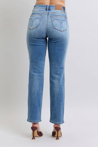 Judy Blue Full Size Wash Thermal Straight Jeans with Pockets - 1985 the VAULT Boutique