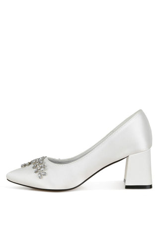 Abatina Satin Diamante Embellished Pumps - 1985 the VAULT Boutique