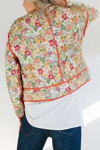 Floral Button Up Long Sleeve Winter Coat - 1985 the VAULT Boutique