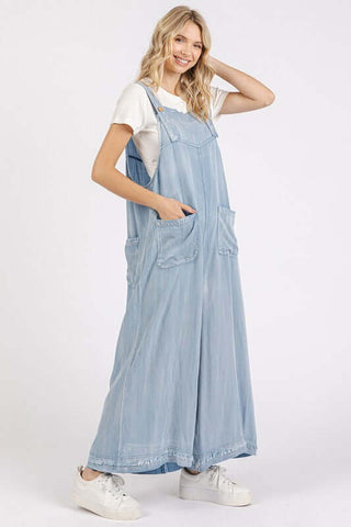 Mittoshop Wide Strap Wide Leg Overalls with Pockets - 1985 the VAULT Boutique