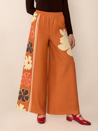 Printed Elastic Waist Wide Leg Pants - 1985 the VAULT Boutique