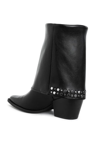 Mariachi Stud Embellished Foldover Boots - 1985 the VAULT Boutique