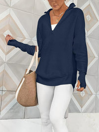 Half Zip Long Sleeve Knit Top - 1985 the VAULT Boutique