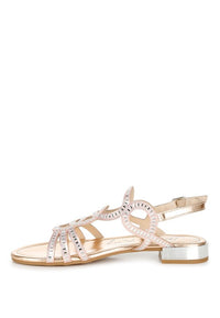 Jisters Cut Out Detail Rhinestone Flat Sandals - 1985 the VAULT Boutique