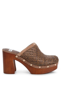 Jeydena Raffia Platform Clogs - 1985 the VAULT Boutique