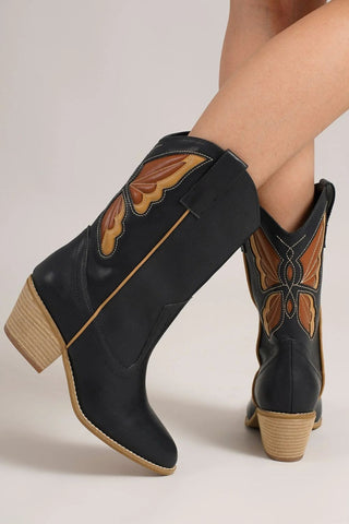 Beast Fashion Butterfly Cut Detail Point Toe Boots - 1985 the VAULT Boutique