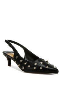 Hegron Stud Embellished Kitten Heels - 1985 the VAULT Boutique