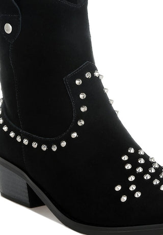 Hira Studs Embellished Cowgirl Boots - 1985 the VAULT Boutique