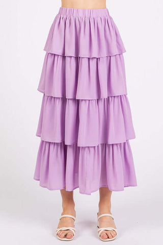 Mittoshop Chiffon Ruffle Layer Elastic Waist Midi Skirt - 1985 the VAULT Boutique