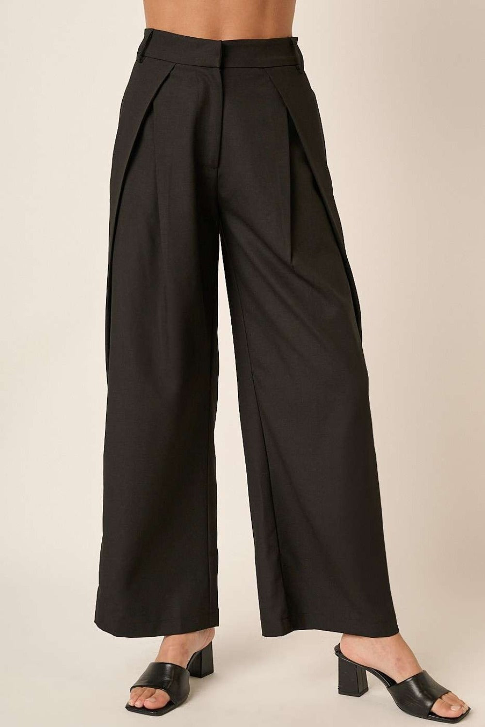 Mittoshop Deep Pleated High Waisted Wide Leg Pants - 1985 the VAULT Boutique