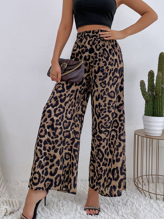 Printed Elastic Waist Wide Leg Pants - 1985 the VAULT Boutique