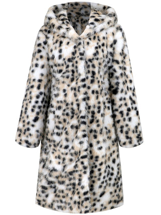 Thermal Leopard Faux Fur Hooded Outerwear - 1985 the VAULT Boutique