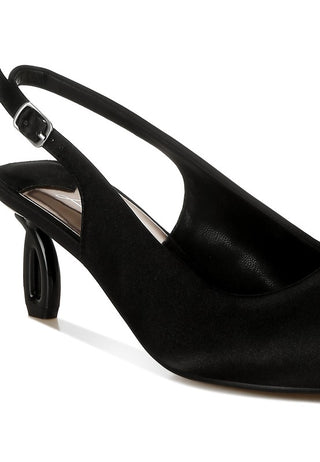 Vinca Satin Pointed Toe Slingbacks - 1985 the VAULT Boutique