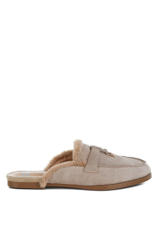 Bosnia Suede & Faux Fur Slip On Mules - 1985 the VAULT Boutique