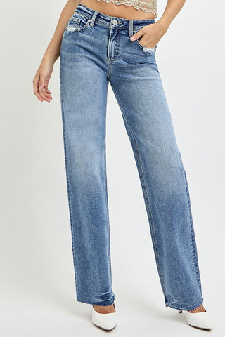 RISEN Full Size High Rise Straight Leg Jeans with Pockets - 1985 the VAULT Boutique