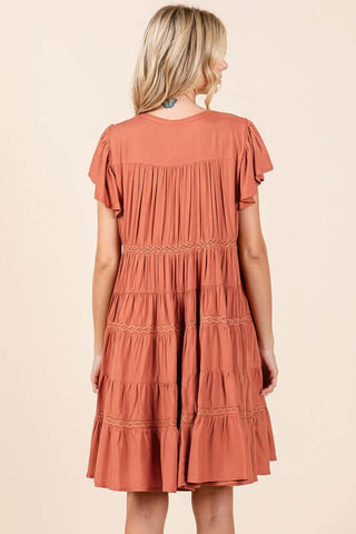 Mittoshop Lace Detail Ruffled Button Down Tiered Dress - 1985 the VAULT Boutique