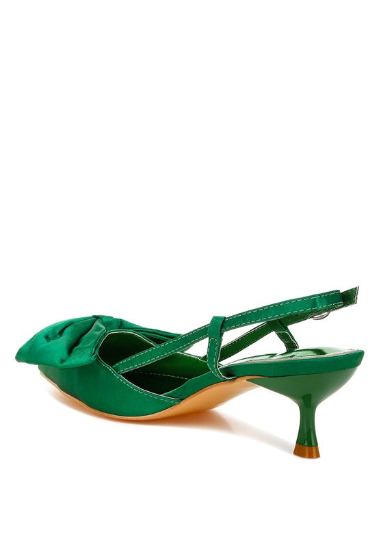 Okshak Satin Bow Slingback Sandals - 1985 the VAULT Boutique