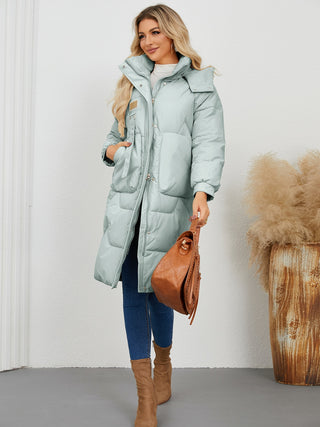 Long Sleeve Longline Hooded Winter Coat - 1985 the VAULT Boutique