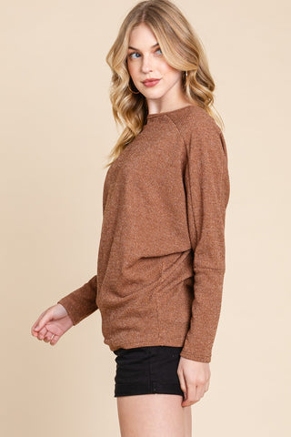 BOMBOM Drop Shoulder Long Sleeve Knit Top - 1985 the VAULT Boutique