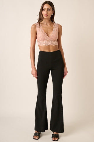 Mittoshop Crepe Knit Elastic Waist Flare Leg Pants - 1985 the VAULT Boutique