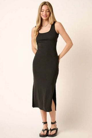 Mittoshop Side Slit Wide Strap Midi Tank Dress - 1985 the VAULT Boutique