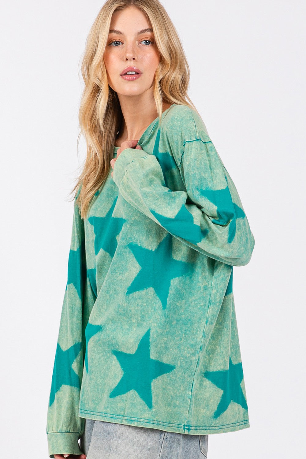 SAGE + FIG Mineral Wash Star Pattern T-Shirt - 1985 the VAULT Boutique