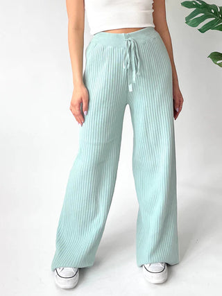 Ribbed Wide Leg Sweater Pants - 1985 the VAULT Boutique