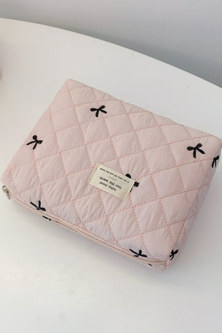 Bow Embroidered Quilted Storage Bag - 1985 the VAULT Boutique