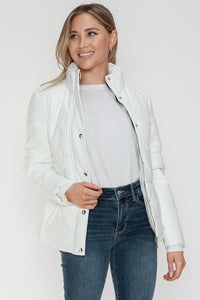 YMI Pocketed Zip Up Turtleneck Puffer Jacket