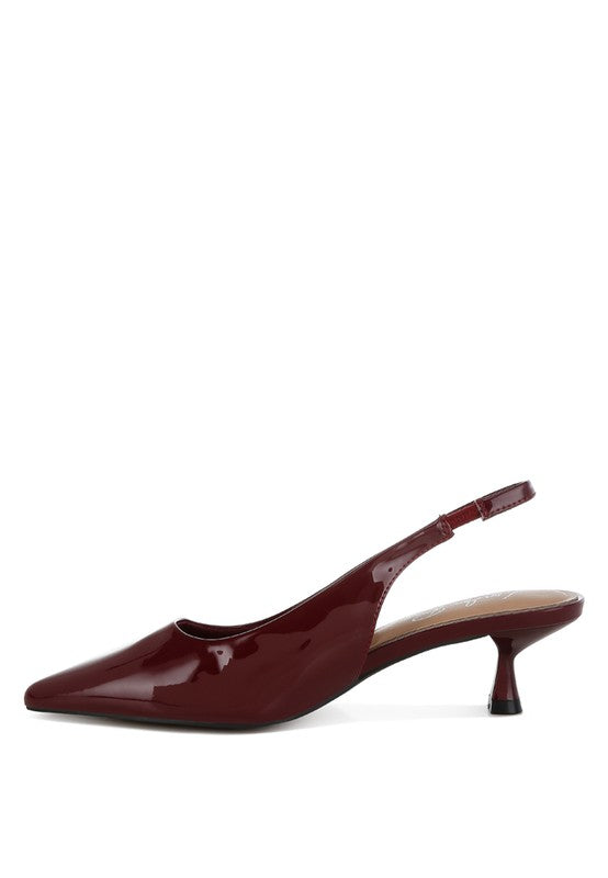 Pentas Kitten Heel Slingback Sandals - 1985 the VAULT Boutique