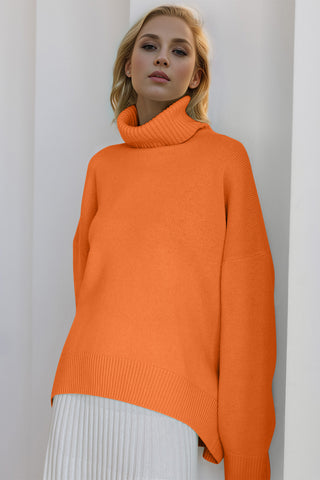 Basic Bae Turtleneck Dropped Shoulder Long Sleeve Sweater - 1985 the VAULT Boutique