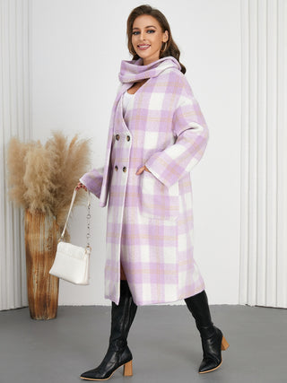 Plaid Button Up Long Sleeve Coat - 1985 the VAULT Boutique