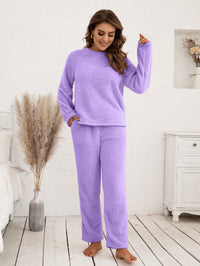 Ivy Lane Teddy Long Sleeve Top and Pants Lounge Set - 1985 the VAULT Boutique