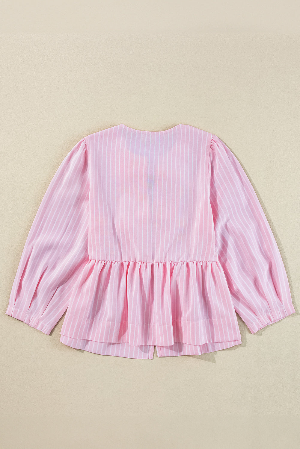 Tied Bow Striped Round Neck Blouse - 1985 the VAULT Boutique