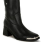 Iliad Genuine Leather Metallic Accent Ankle Boots - 1985 the VAULT Boutique
