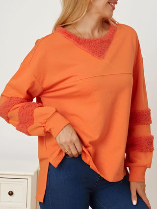 High-Low Round Neck Long Sleeve Sweatshirt - 1985 the VAULT Boutique