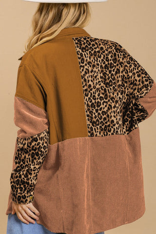 High-Low Leopard Snap Down Shacket - 1985 the VAULT Boutique