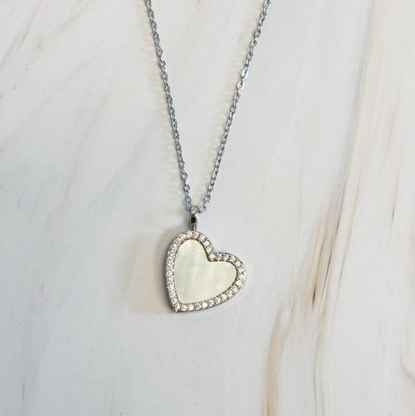 Shell Heart Locket Pendant Necklace - 1985 the VAULT Boutique