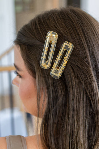 Double Trouble 2 Pack Hair Clip in Gold Leaf - 1985 the VAULT Boutique