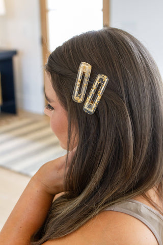 Double Trouble 2 Pack Hair Clip in Gold Leaf - 1985 the VAULT Boutique