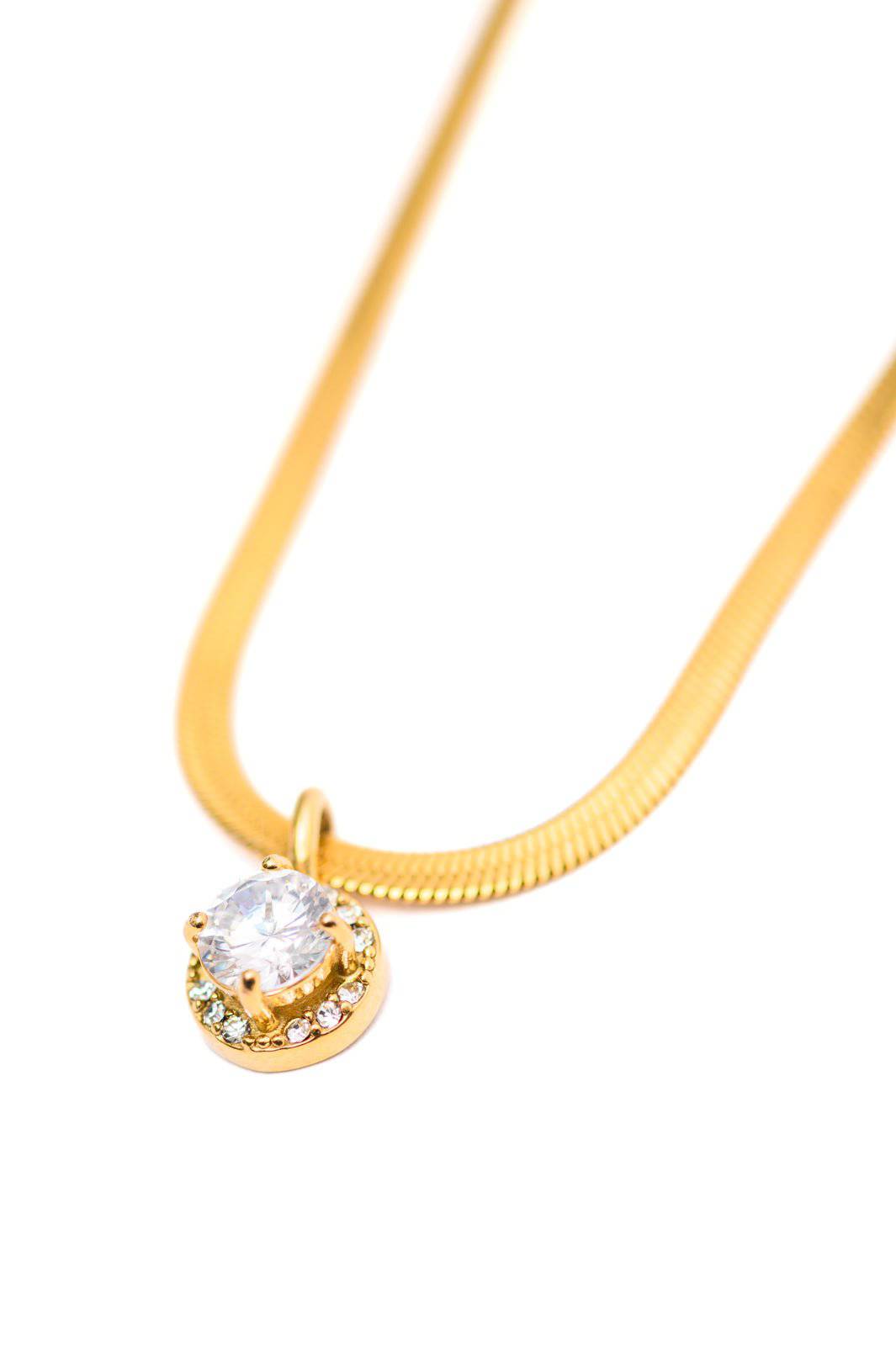Here to Shine Gold Plated Necklace in White - 1985 the VAULT Boutique