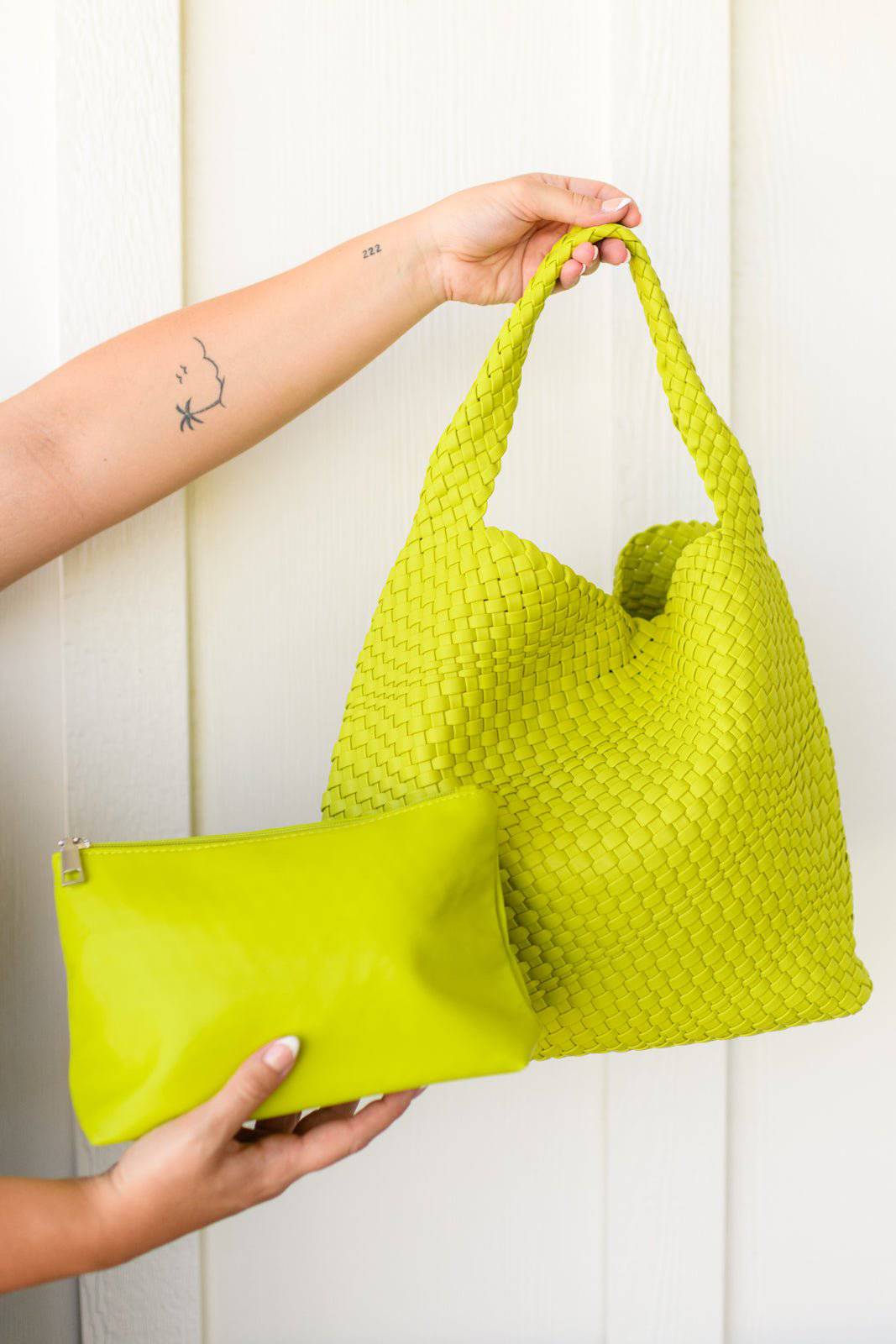 Woven and Worn Tote in Citron - 1985 the VAULT Boutique