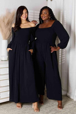 Double Take Square Neck Jumpsuit with Pockets - 1985 the VAULT Boutique