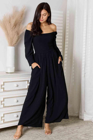 Double Take Square Neck Jumpsuit with Pockets - 1985 the VAULT Boutique