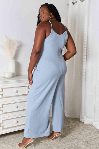 Basic Bae Full Size Spaghetti Strap V-Neck Jumpsuit - 1985 the VAULT Boutique