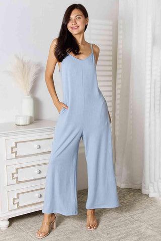 Basic Bae Full Size Spaghetti Strap V-Neck Jumpsuit - 1985 the VAULT Boutique