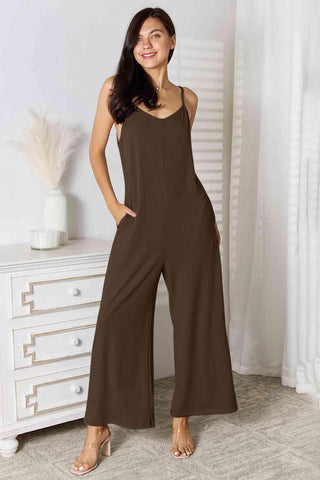 Basic Bae Full Size Spaghetti Strap V-Neck Jumpsuit - 1985 the VAULT Boutique