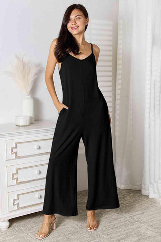 Basic Bae Full Size Spaghetti Strap V-Neck Jumpsuit - 1985 the VAULT Boutique